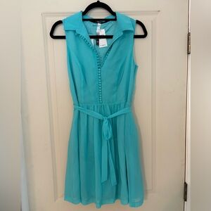 Kensie Turquoise Crepe A-Line Dress